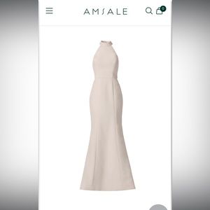 AMSALE Champagne Austin dress size 8